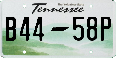 TN license plate B4458P