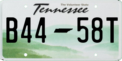 TN license plate B4458T