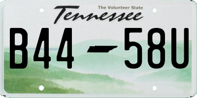 TN license plate B4458U
