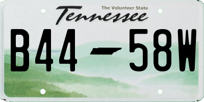 TN license plate B4458W