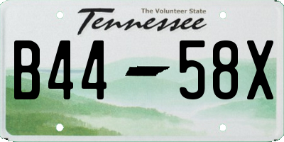 TN license plate B4458X