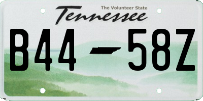 TN license plate B4458Z