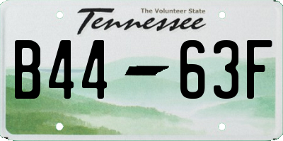 TN license plate B4463F