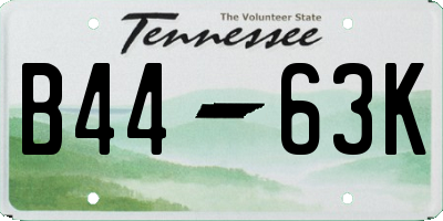 TN license plate B4463K