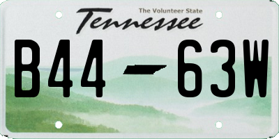 TN license plate B4463W