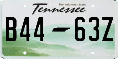 TN license plate B4463Z