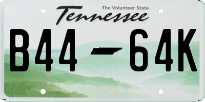 TN license plate B4464K