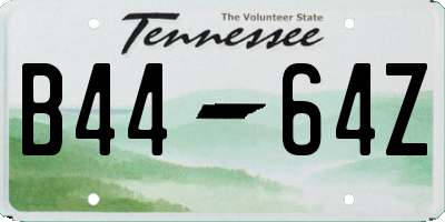 TN license plate B4464Z