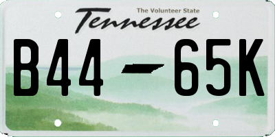 TN license plate B4465K