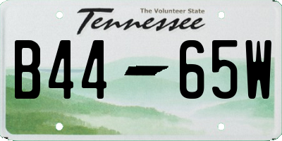 TN license plate B4465W