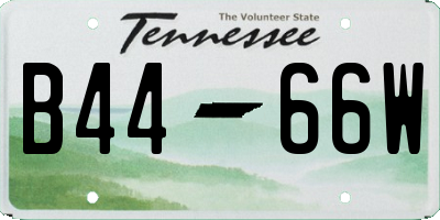TN license plate B4466W