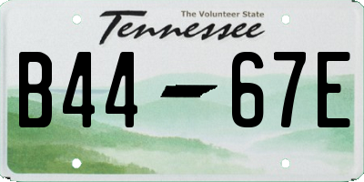 TN license plate B4467E