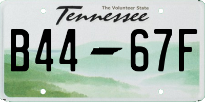 TN license plate B4467F