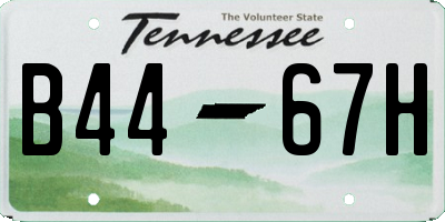 TN license plate B4467H