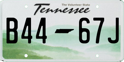 TN license plate B4467J