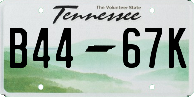 TN license plate B4467K