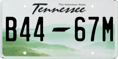 TN license plate B4467M