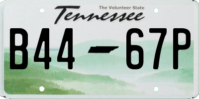 TN license plate B4467P
