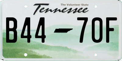 TN license plate B4470F