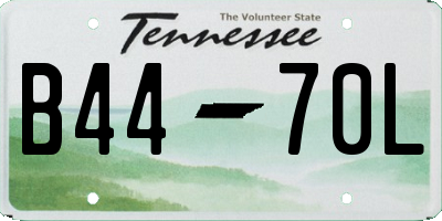 TN license plate B4470L
