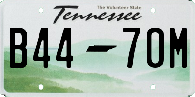 TN license plate B4470M