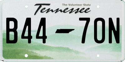 TN license plate B4470N