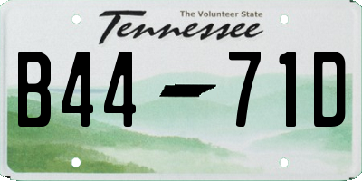 TN license plate B4471D