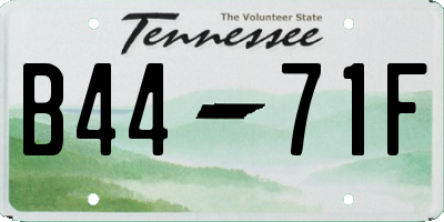 TN license plate B4471F