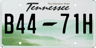 TN license plate B4471H