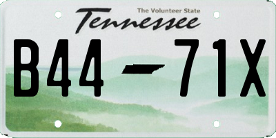 TN license plate B4471X
