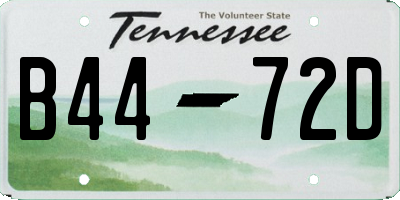 TN license plate B4472D