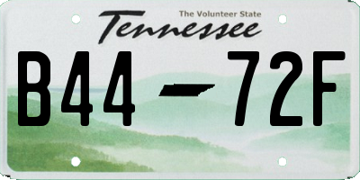 TN license plate B4472F