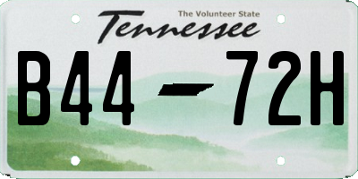 TN license plate B4472H