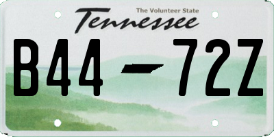 TN license plate B4472Z