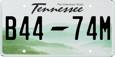 TN license plate B4474M