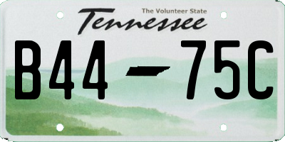 TN license plate B4475C