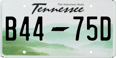 TN license plate B4475D