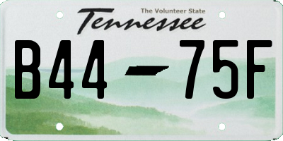 TN license plate B4475F