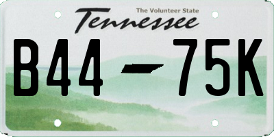 TN license plate B4475K
