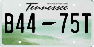 TN license plate B4475T