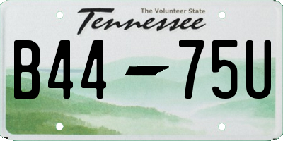 TN license plate B4475U
