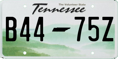 TN license plate B4475Z