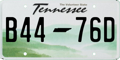 TN license plate B4476D