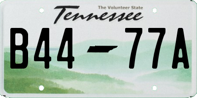TN license plate B4477A