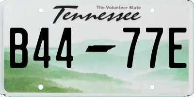 TN license plate B4477E