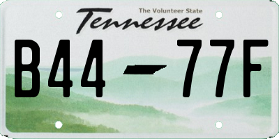 TN license plate B4477F