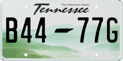 TN license plate B4477G