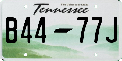 TN license plate B4477J