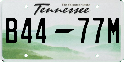 TN license plate B4477M