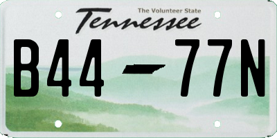 TN license plate B4477N
